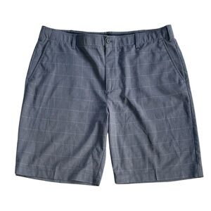 BCG MENS GRAY CHECKERED GOLF SHORTS FRONT BACK POCKETS SIZE 38W